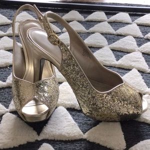 Gold Glitter Heels